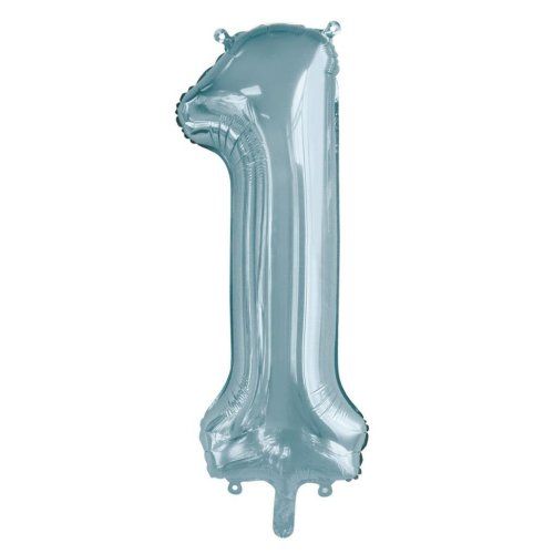 34&quot; Light Blue Number 1 Foil Balloon