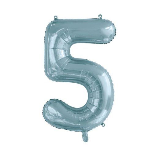 34&quot; Light Blue Number 5 Foil Balloon