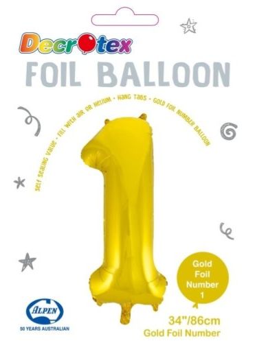34&quot; Gold Number 1 Foil Balloon