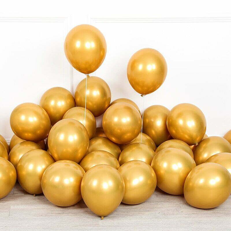 50pcs Chrome Balloon Gold