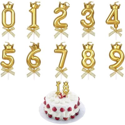 Number Gold Crown Candle