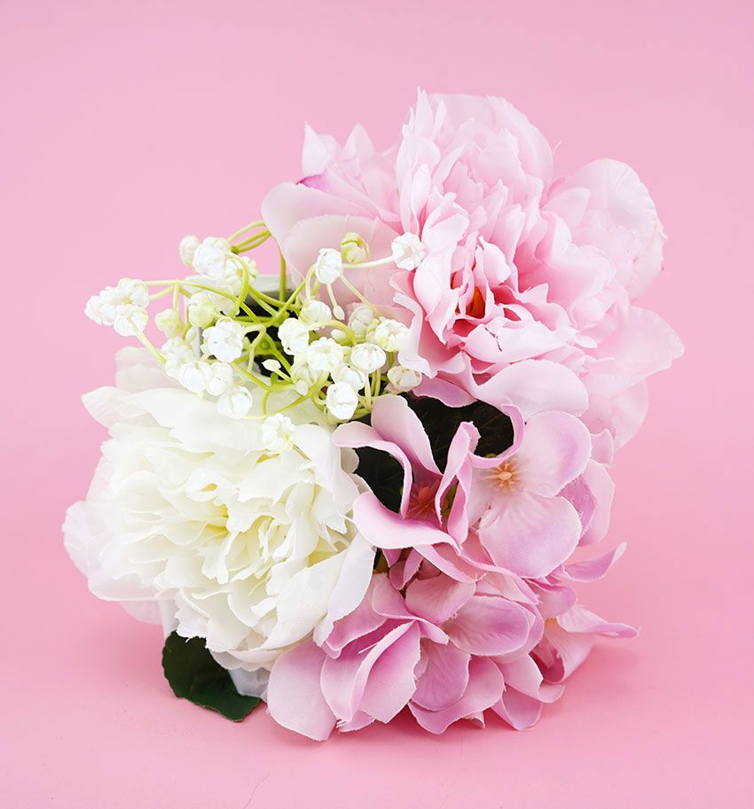 Artificial Flower Bunch – Pink &amp; White Mix