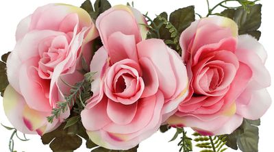 Potted Tray Artificial Roses 12cm
