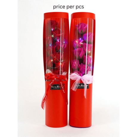 LED Rose Bouquet Cylinder Box