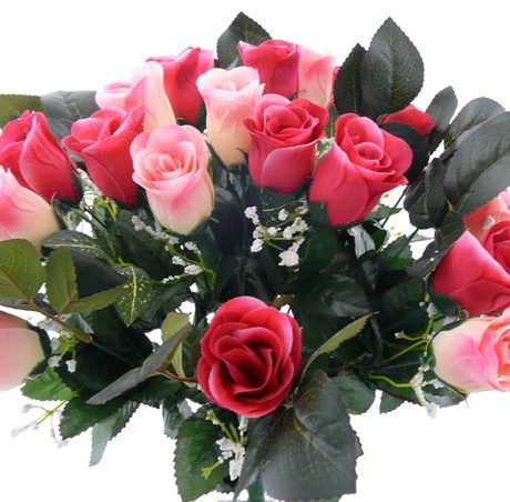24 Artificial Rose Bouquet – Pink Mix