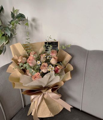 Waterproof Solid Color Bouquet Wrapping Paper - Latte color
