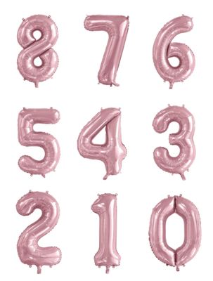 34 Inch Light Pink Number Balloon