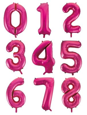 34 Inch Dark Pink Number Balloon