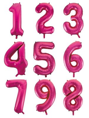 34 Inch Dark Pink Number Balloon