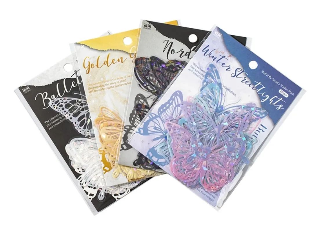 20pcs/bag 3D shell Light Sticker butterfly