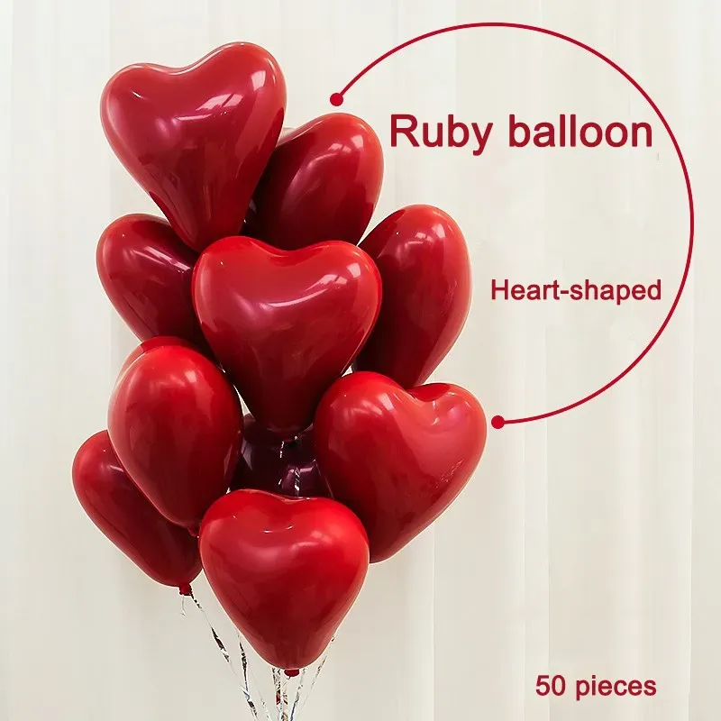 VALENTINE 50 pcs Heart Shape Red Balloons