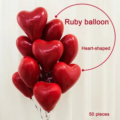 VALENTINE 50 pcs Heart Shape Red Balloons