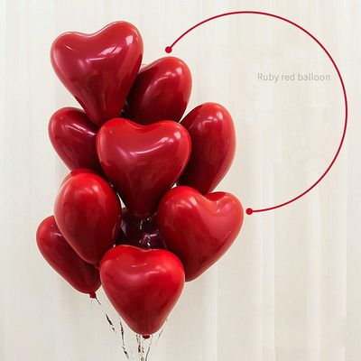 VALENTINE 50 pcs Heart Shape Red Balloons