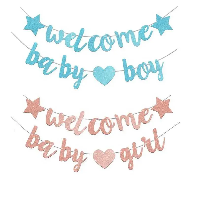 Welcome Baby Girl/Boy Banner