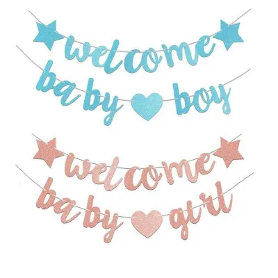 Welcome Baby Girl/Boy Banner