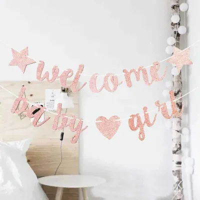 Welcome Baby Girl/Boy Banner