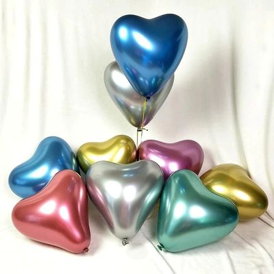 10inch heart shape Matellic latex balloon 50pcs Pack