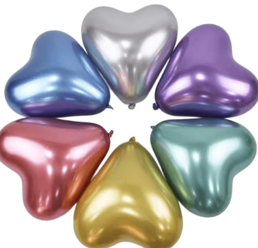 10inch heart shape Matellic latex balloon 50pcs Pack