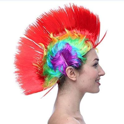 80' Mohawk Rainbow Party Wig