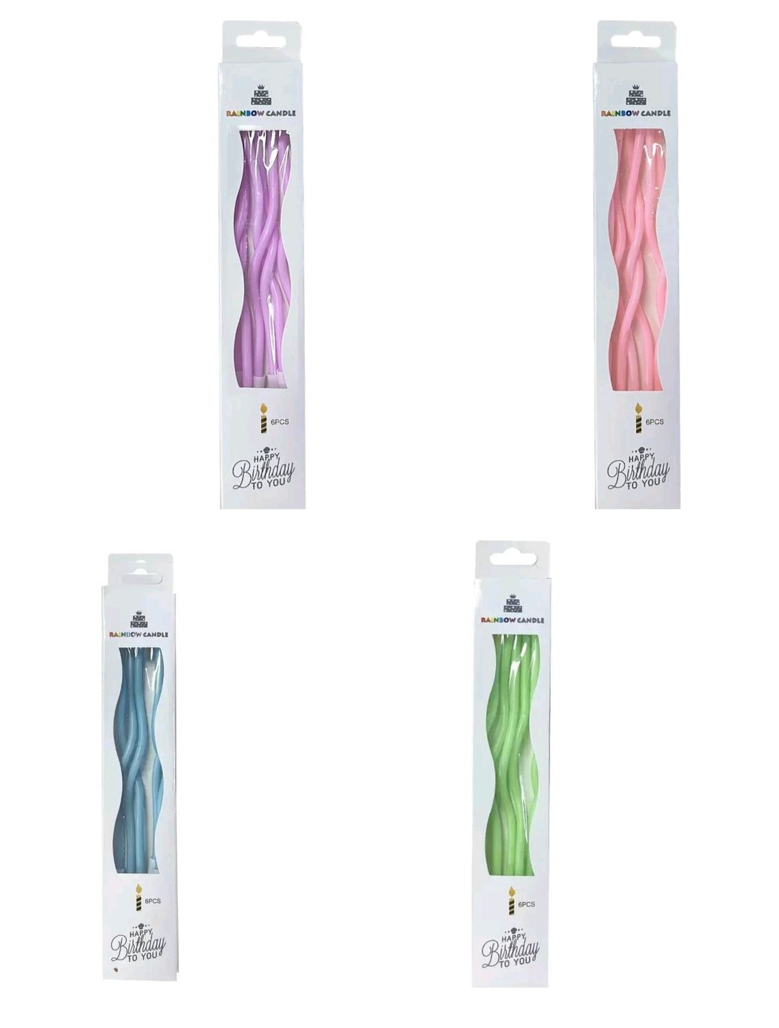 Wavy Birthday Candles (Pack of 6)