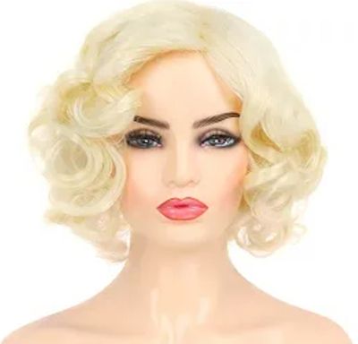 Short Curly Blonde Party Wig