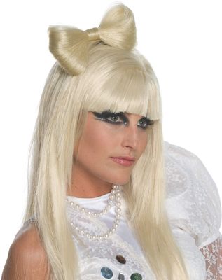 Lady Gaga Bow Clip Style Party Wig