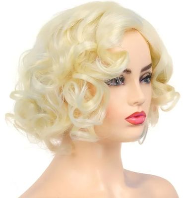 Short Curly Blonde Party Wig