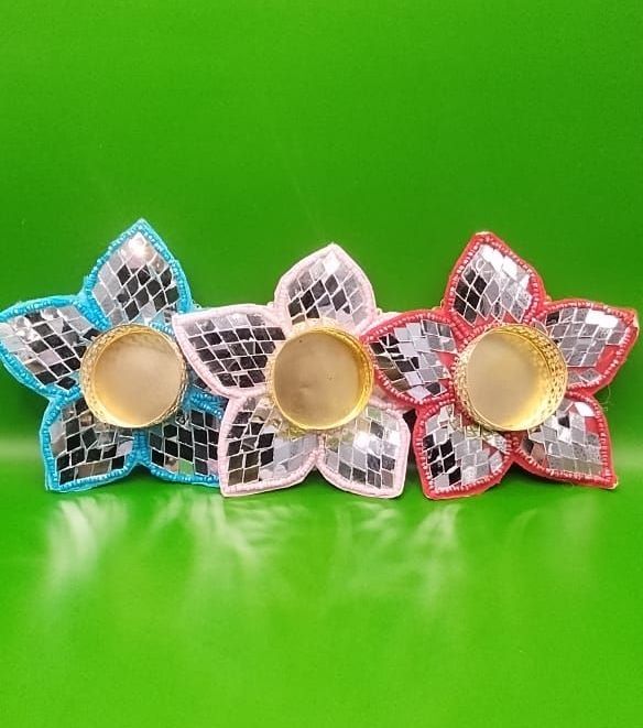 Red Flower Shaped Candle Holder