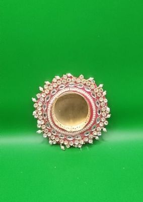 Pink pearl &amp; diamond candle holder