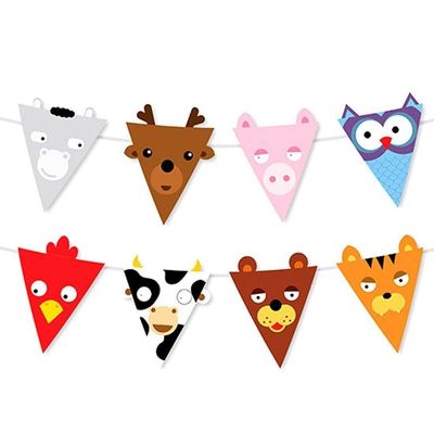 Animal Theme Party Banner – “Enjoy Your Party!”