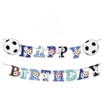 Soccer Theme Happy Birthday Banner