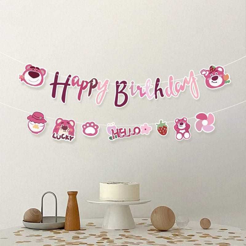 Lotso Strawberry Bear Birthday Banner