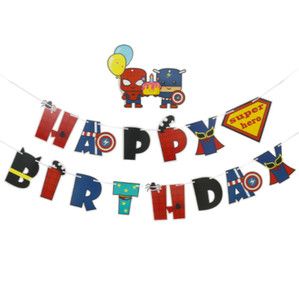 Superhero Theme Happy Birthday Banner