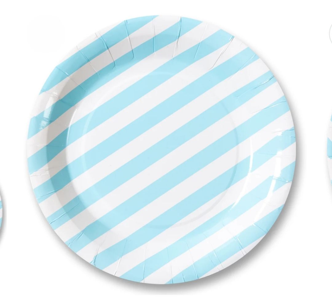 Striped Paper Plates – 9&quot; (8 Pack)