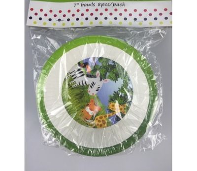 Jungle theme Paper Bowls – 7" (8 Pack)