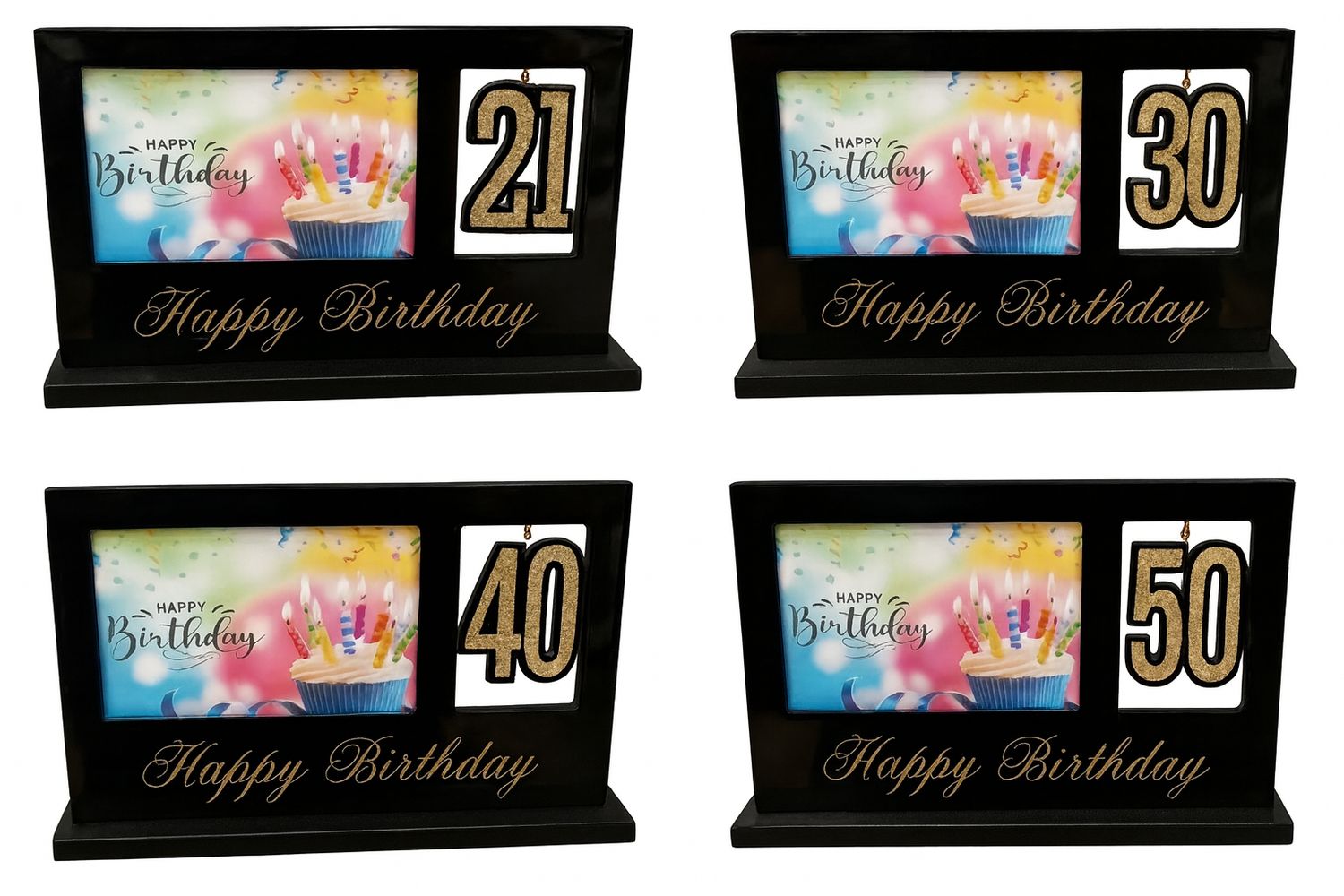 Happy Birthday Photo Frame – Age Options 21 / 30 / 40 / 50