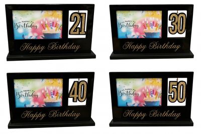 Happy Birthday Photo Frame – Age Options 21 / 30 / 40 / 50