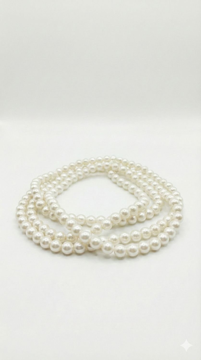 White Pearl Beads Necklace