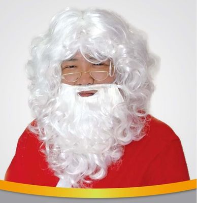 Santa Wig &amp; Beard – White Curly