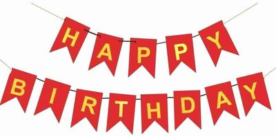 Happy Birthday Banner Red