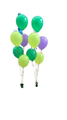 Green &amp; Purple Latex Balloons with Weights
