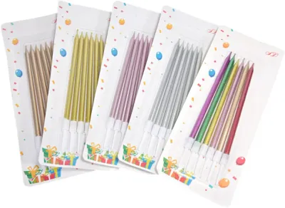 Metallic Birthday Candles Pack of 6