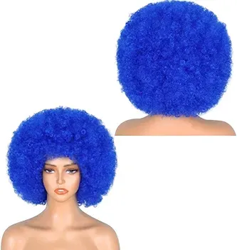 Blue Afro Party Wig