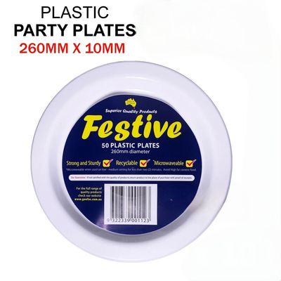 50x Party Plastic Dinner Plate