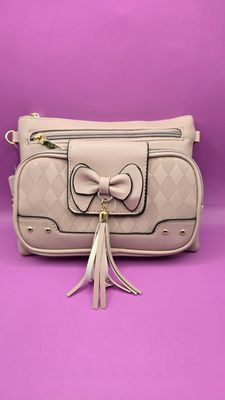 Light Pink Bow Tassel Shoulder Bag