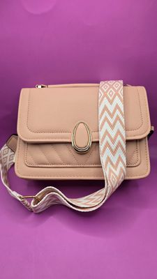 Peach Textured Crossbody Bag