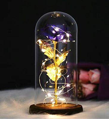 LED Enchanted Rose in Glass Dome-Blue