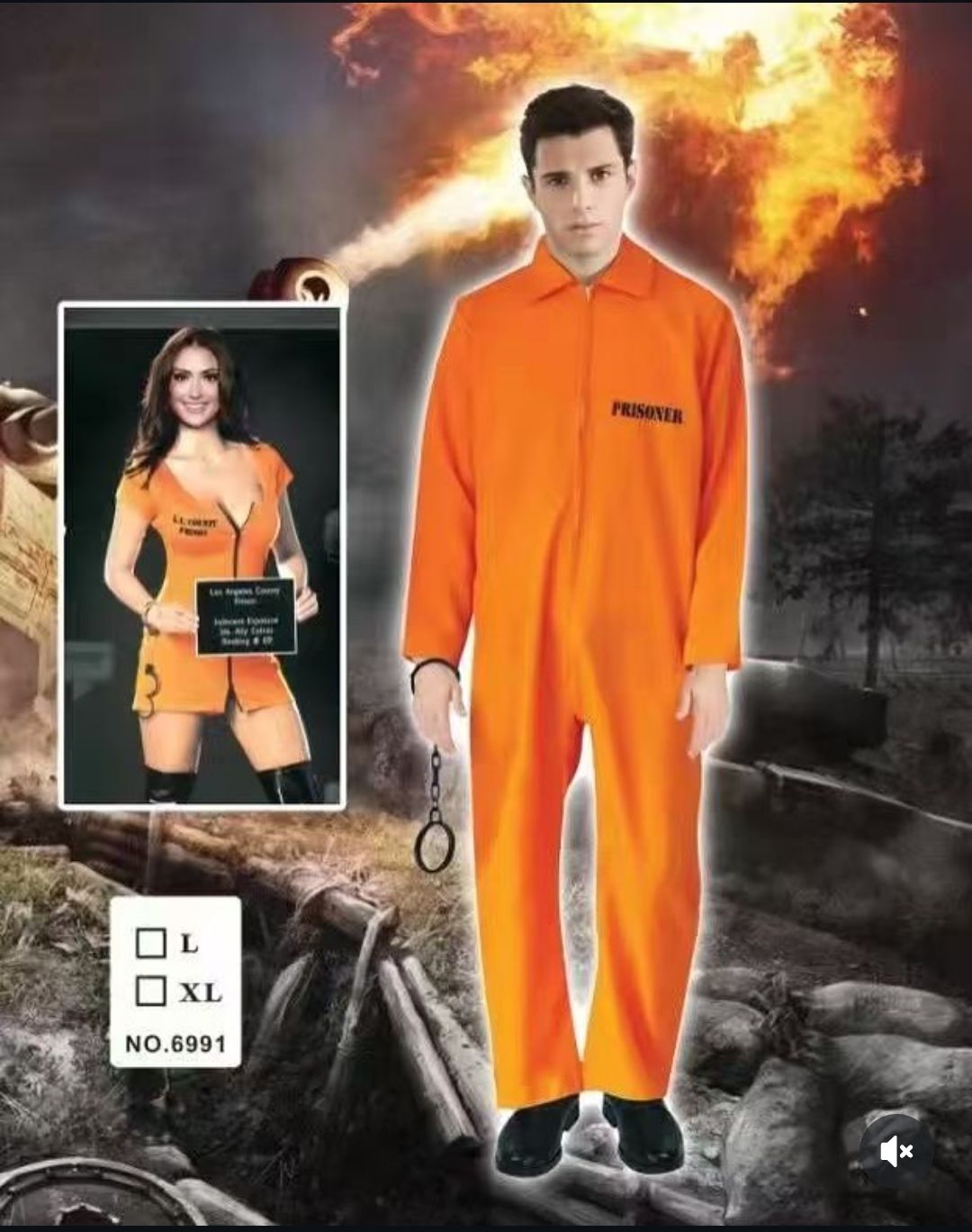 Prisoner Costume – Orange Jumpsuit (XL)