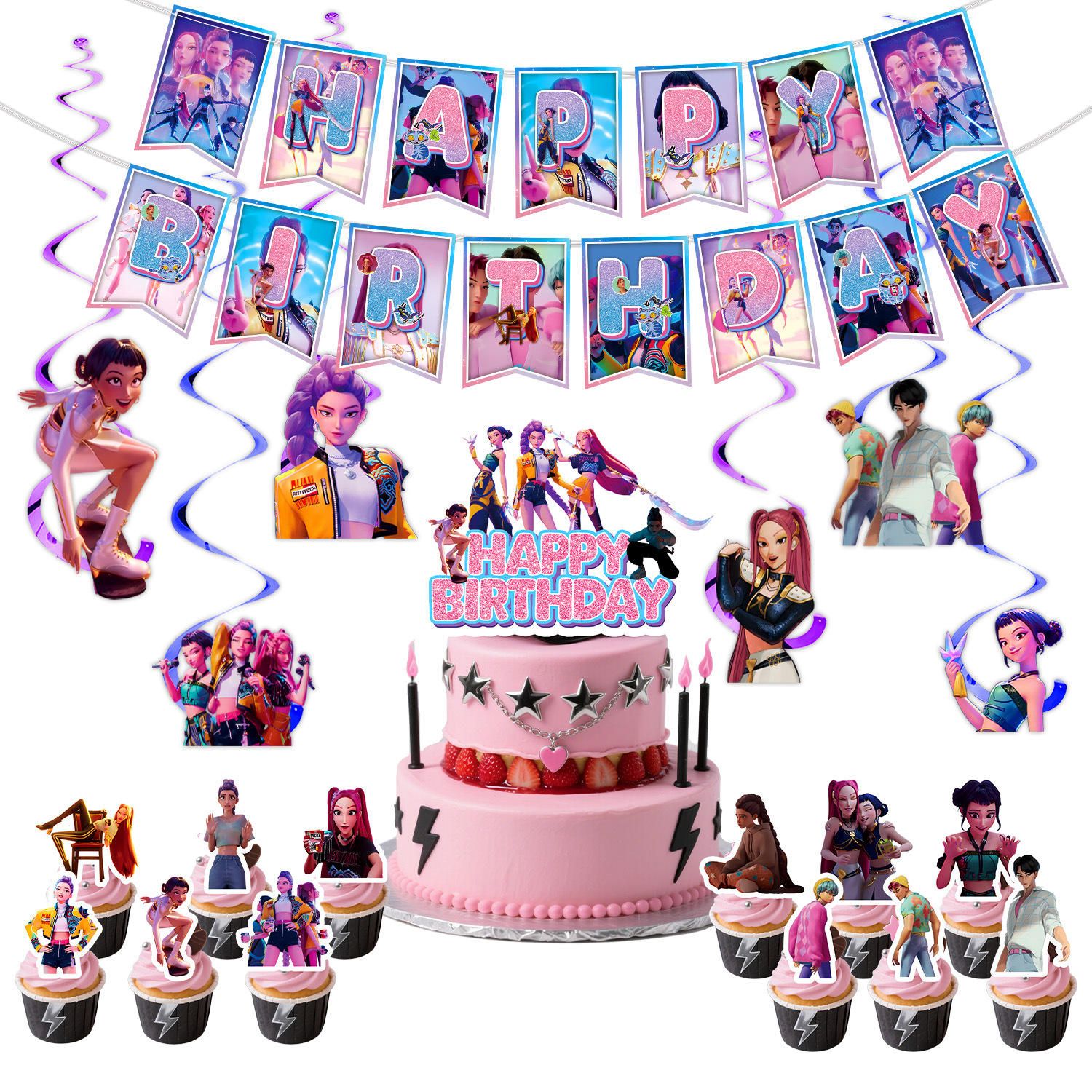 K-pop Demon Hunter happy birthday party decoration