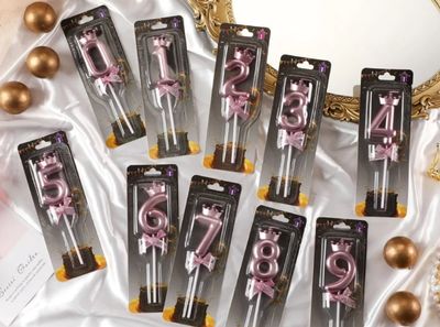 Purple Number Crown Candle